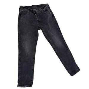 Abercrombie and Fitch Black Jeans High Rise Straight Leg Casual Distressed